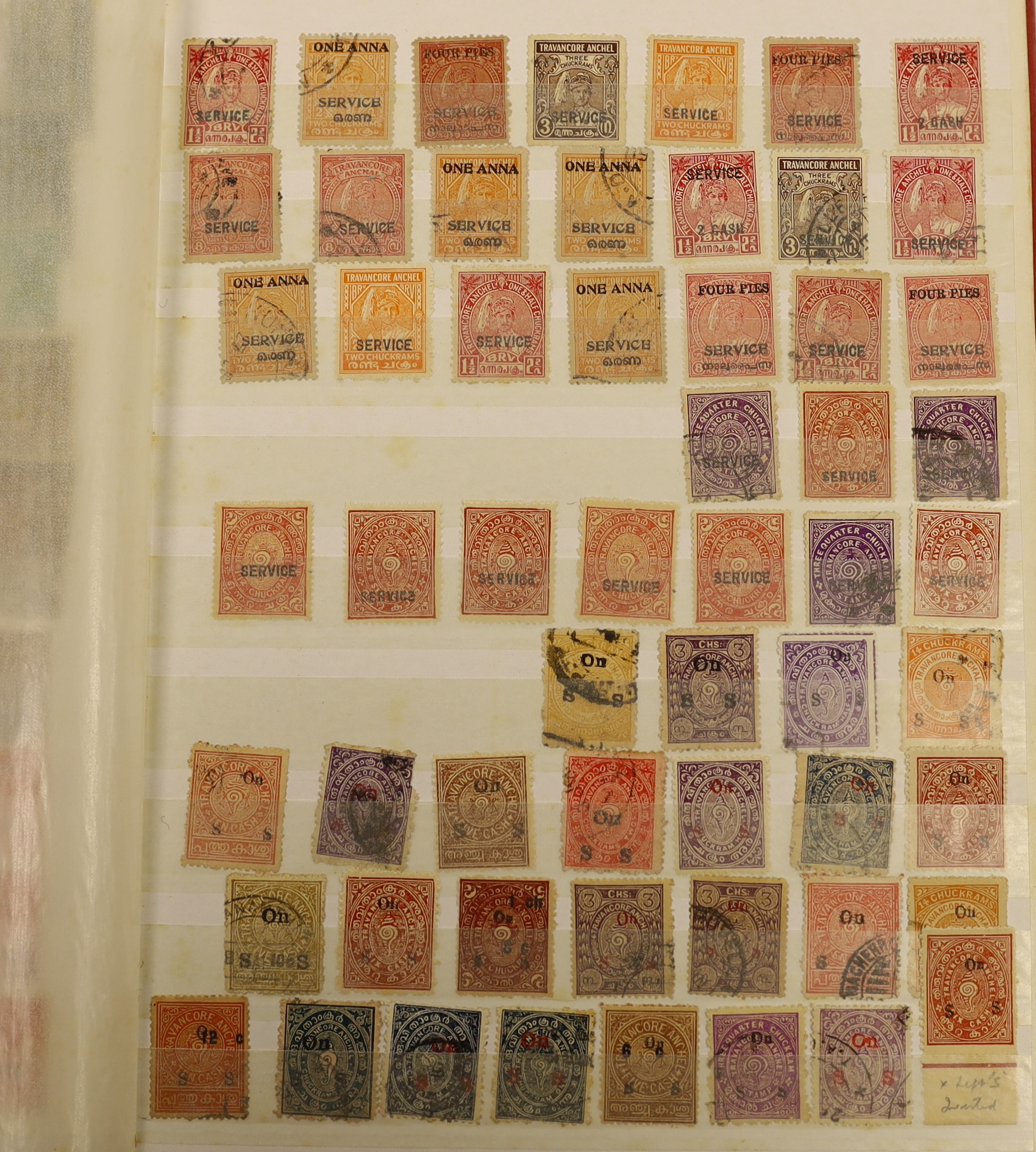 A mint and used collection of India and Indian States stamps in two albums and on stock leaves with range of both Convention and Feudatory States. (100’s)